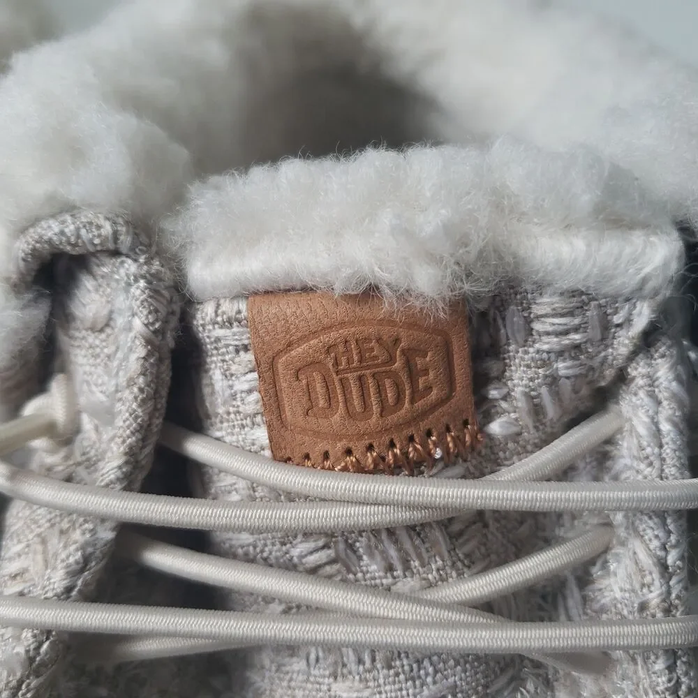 NWT Hey Dude Wendy Fold Youth Stitch Cozy Tan  Size YT6  24Cm Fleece Lined Shoes